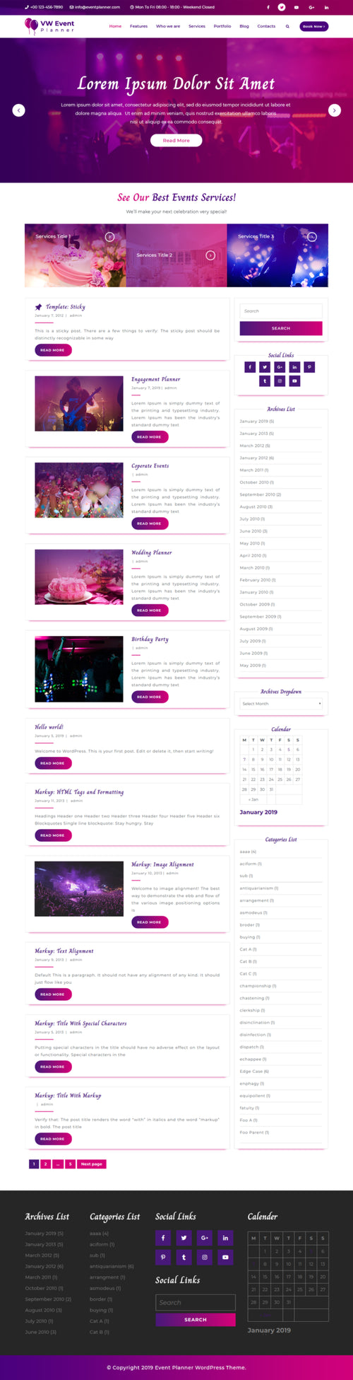 Event Planner WordPress Theme