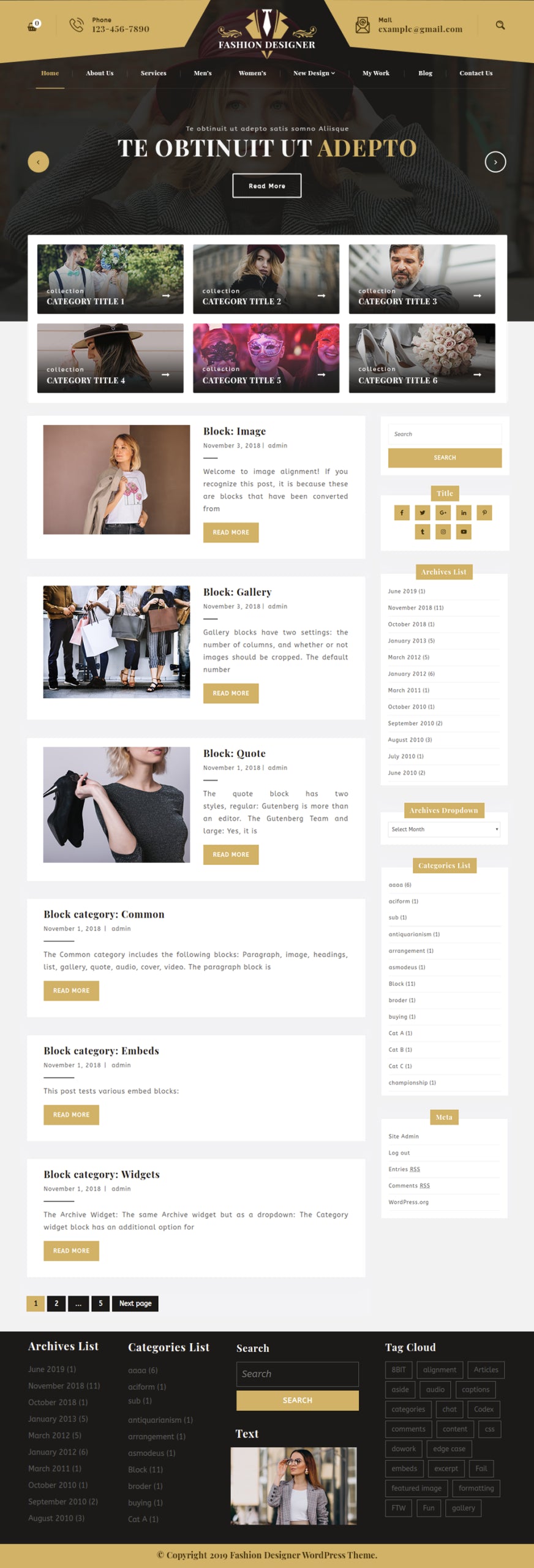 Fashion Designer WordPress Theme