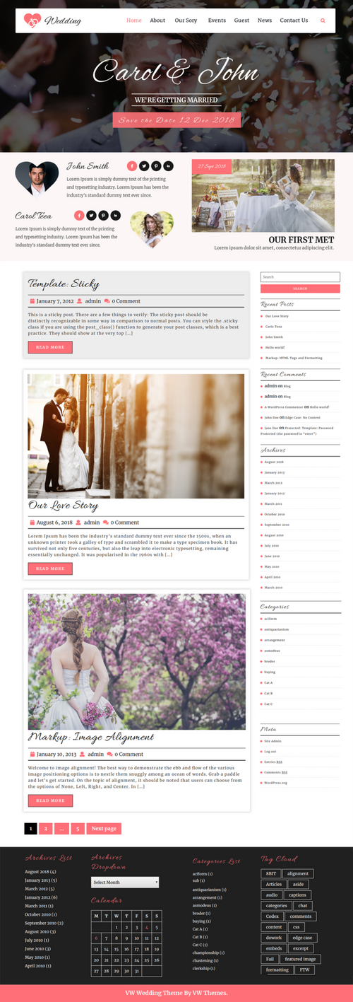 WordPress Wedding Theme