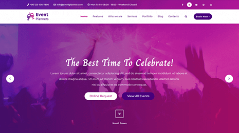 Free Event Planner WordPress Theme Thumbnail 