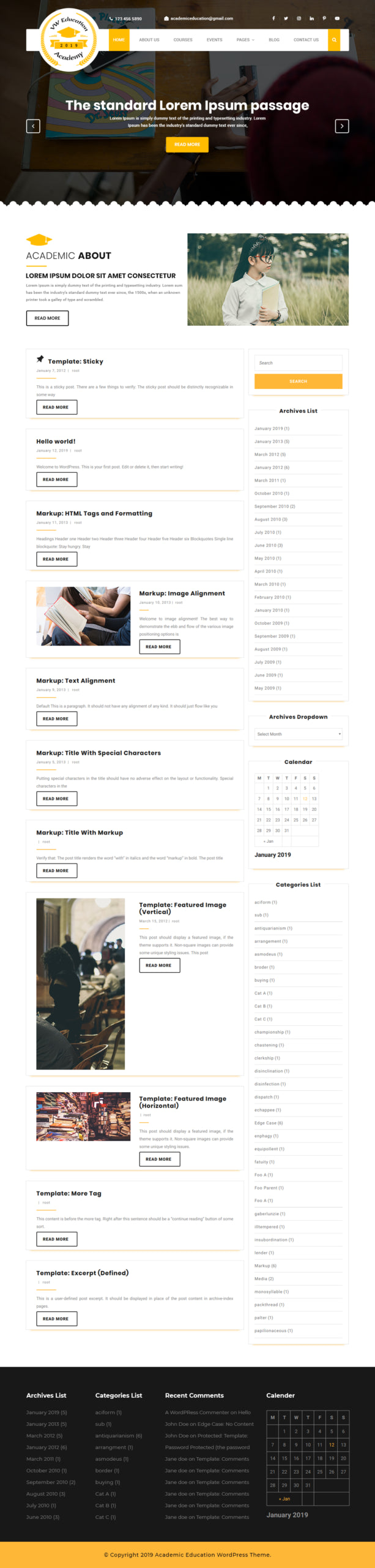 Academic WordPress Theme