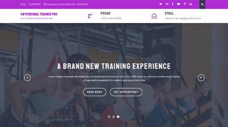 Free Personal Trainer WordPress Theme Thumbnail 