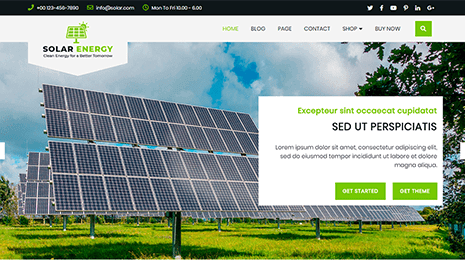 Free Solar Energy WordPress Theme Thumbnail 