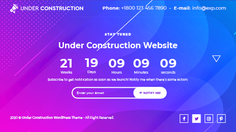 Under Construction WP Theme