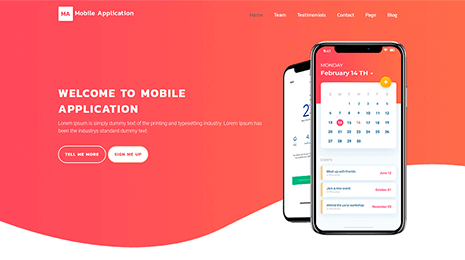 Free WordPress Mobile App Theme Thumbnail 