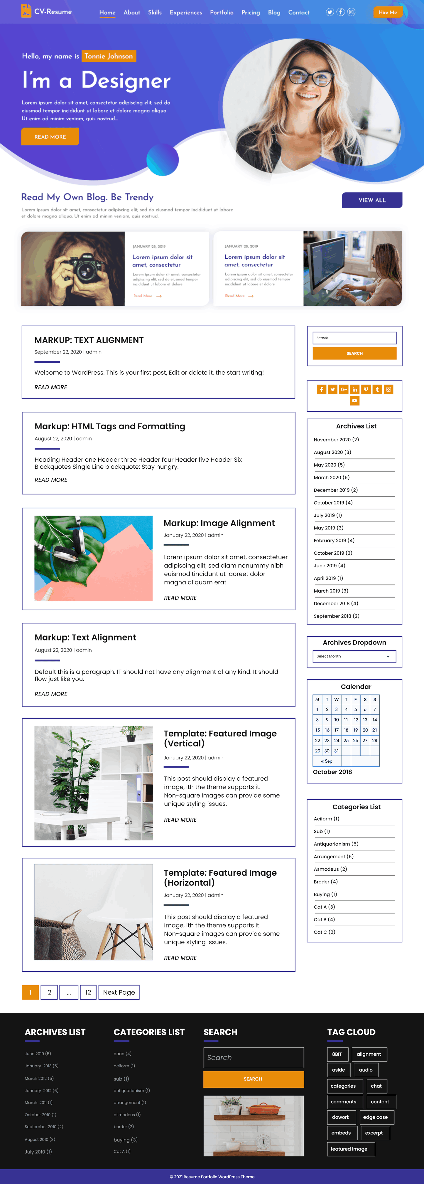 Free UX Portfolio WordPress Theme