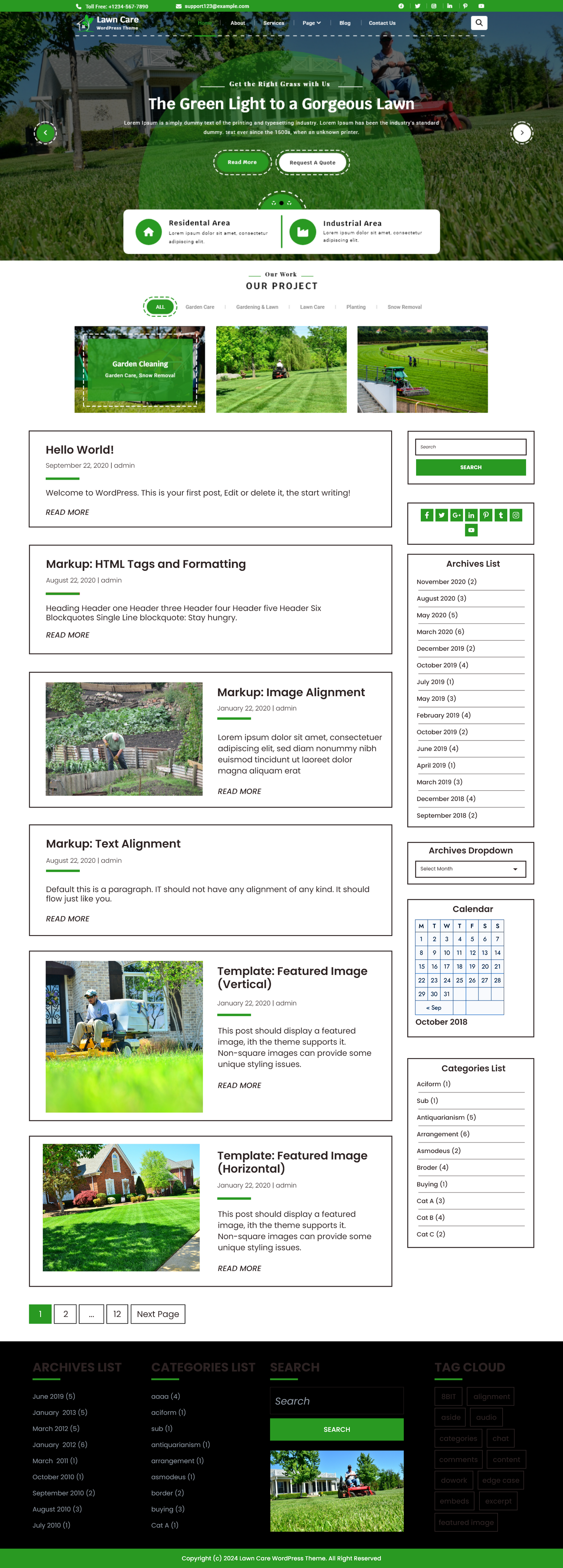 Free Lawn WordPress Theme