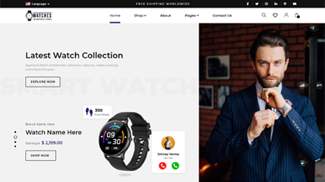 Free Ecommerce Watch WordPress Theme Thumbnail 